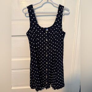 Old Navy Navy and White Button Polka Dot Dress
